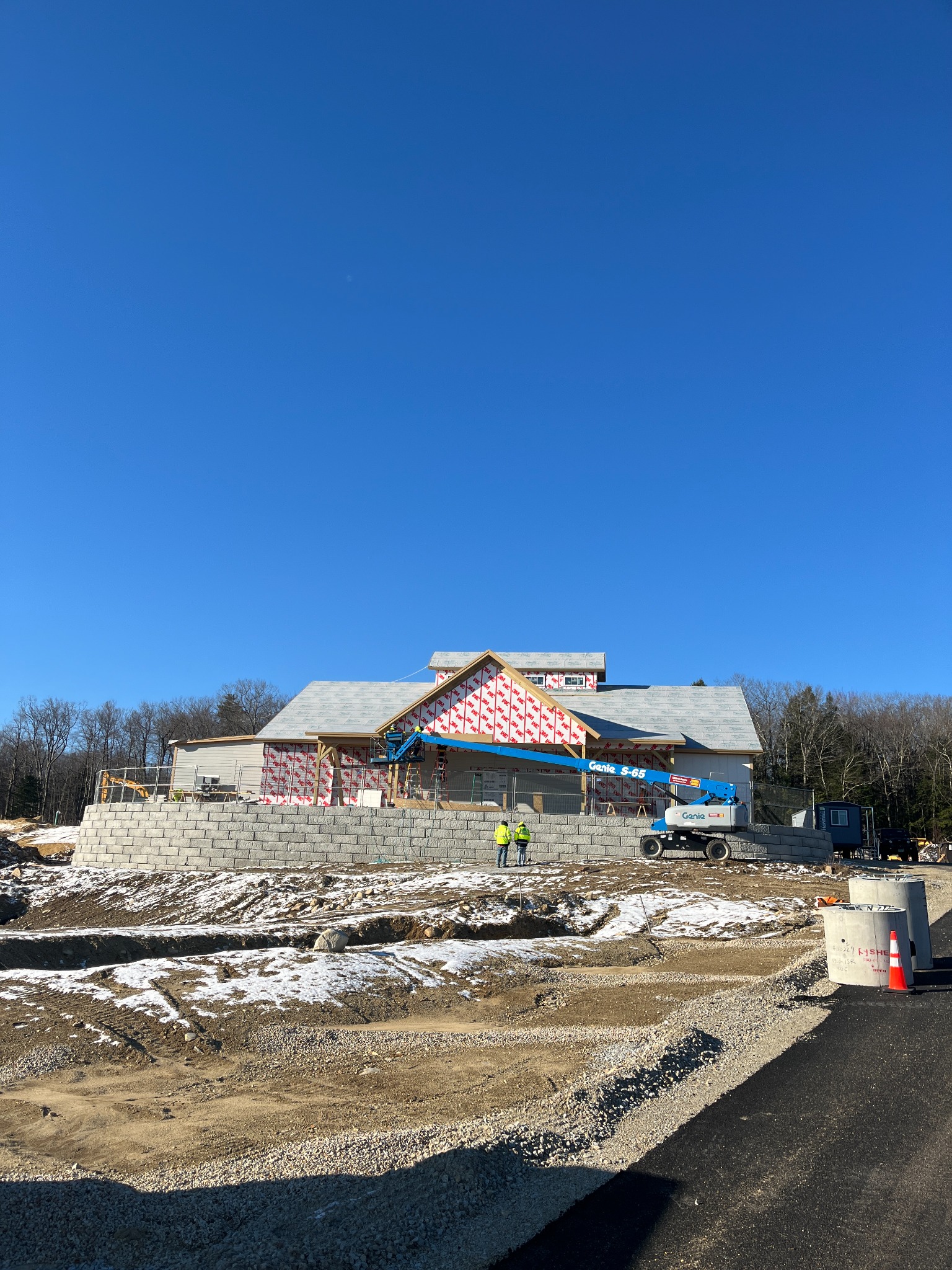 Front exterior ground-level view of Chichester Market under construction
